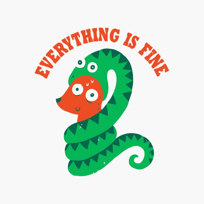 Cute Cartoon Snake and Fox Motivational Illustration Cotton Tote Bag