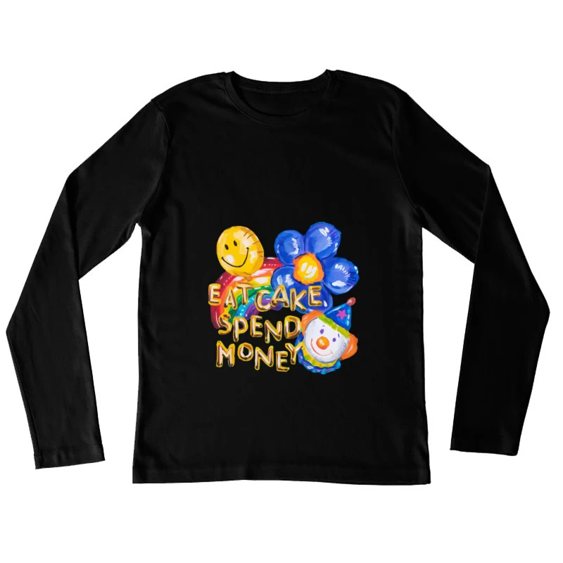 Lustige bunte Illustrationen Damen Langarm T-Shirt
