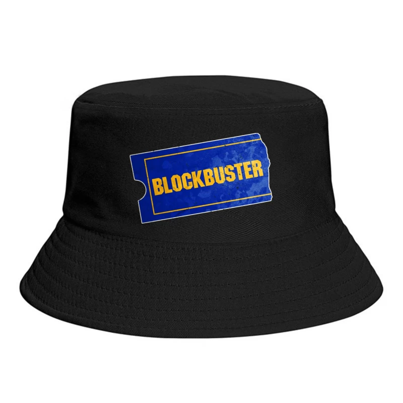 Vintage Blockbuster Video Rental Store Logo Ticket Bucket Hat