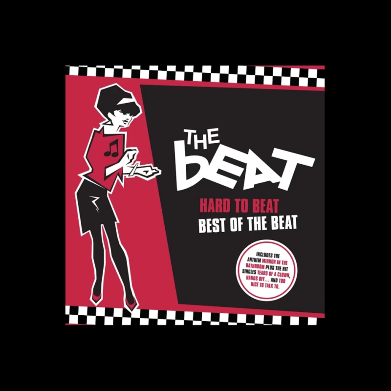 "Hard to Beat: Best of The Beat" Ska Music Album Cover with Red and Black Design Pin