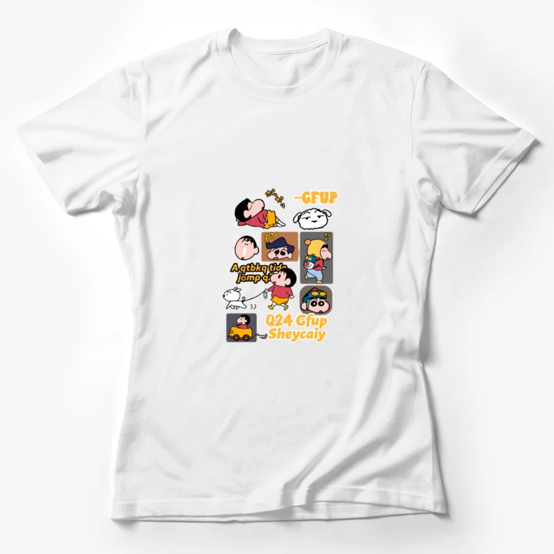 Comic-Charaktere in lustigen Posen Damen T-Shirt