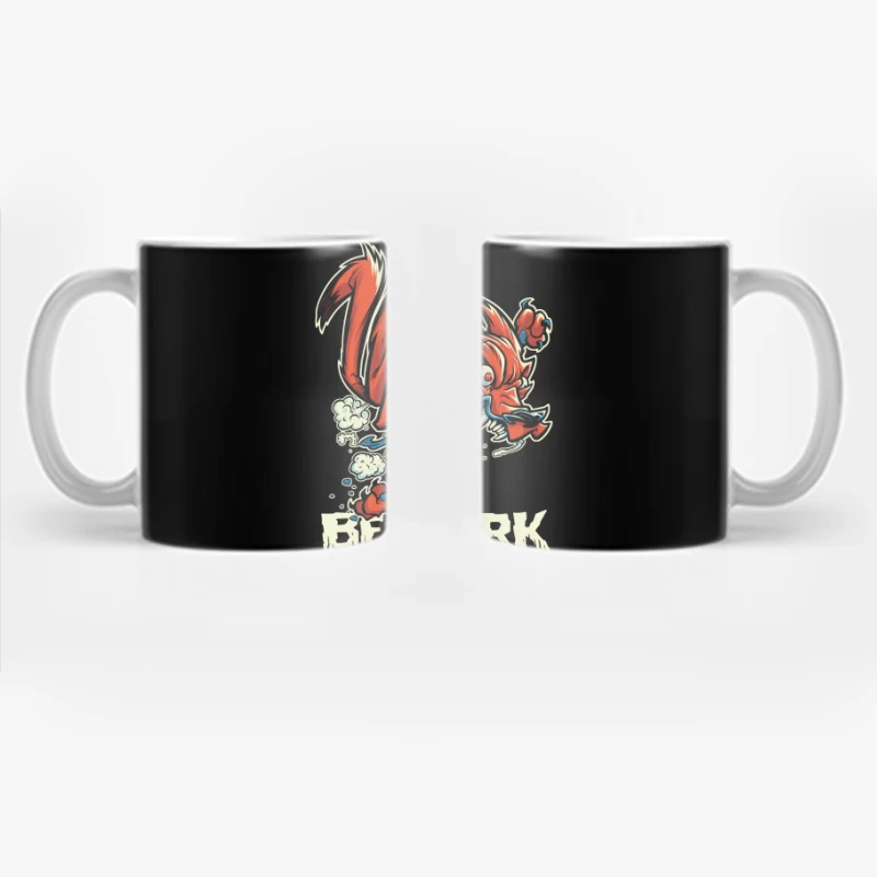 Aggressive Cartoon Wolf Berserk Art Coffee Mug