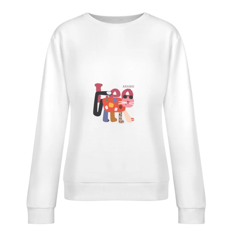 Bunte abstrakte Tierkunst Damen Pullover Sweatshirt