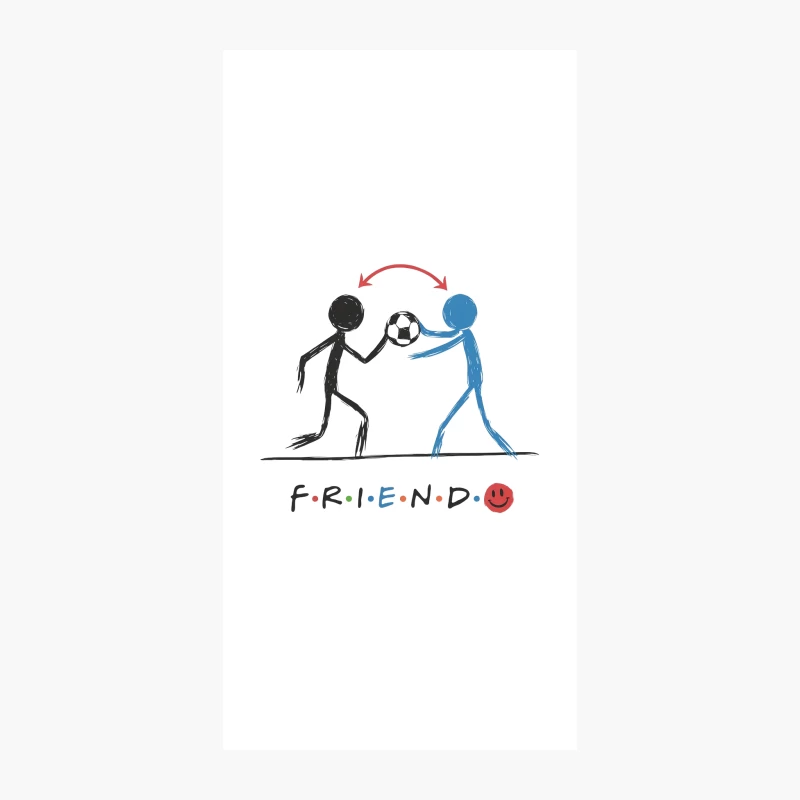 Minimalist Friendship Illustration with F.R.I.E.N.D.S. Reference iPhone Case