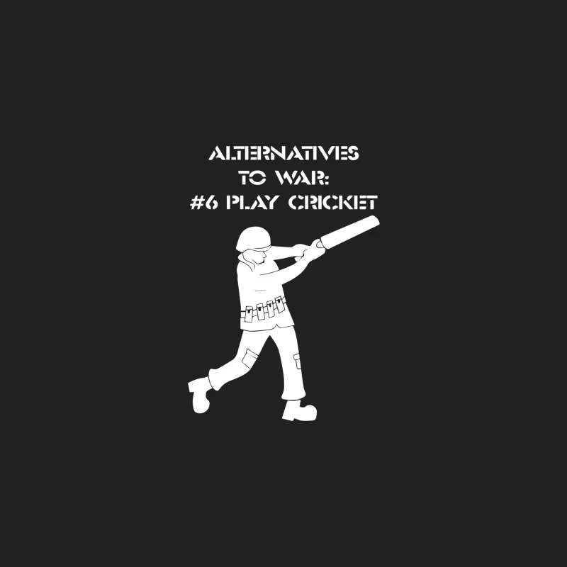Alternatives To War Play Cricket Batting Anti-War Stencil Tour Bucket Hat