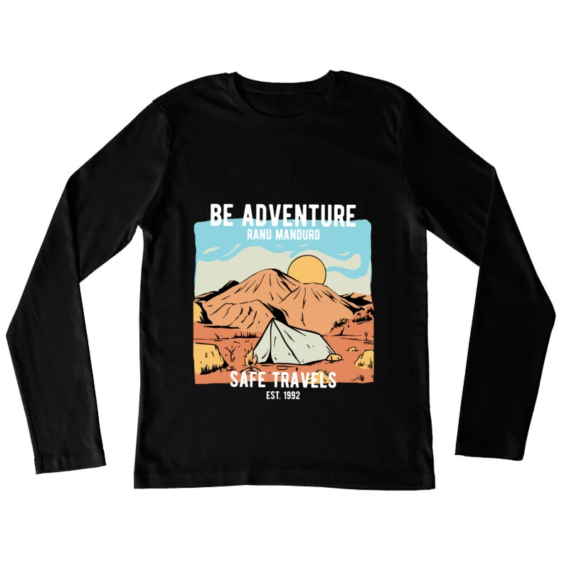 Abenteuer-Camping am Ranu Manduro Damen Langarm T-Shirt