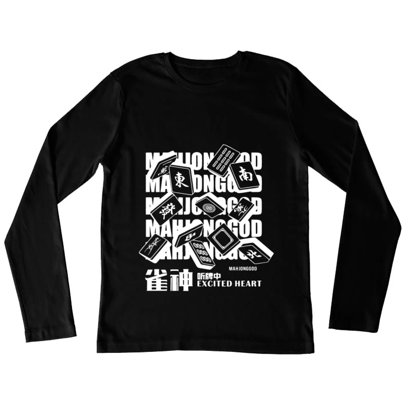 Mahjong-Spielsteine im Flug Damen Langarm T-Shirt