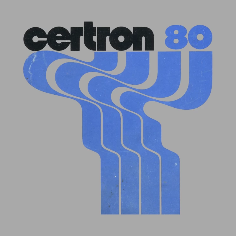 Vintage Certron 80 Blue Wave Logo Design Female Pullover Hoodie