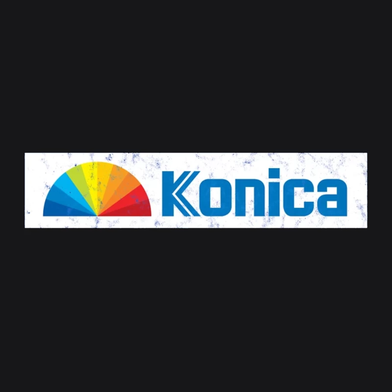 Konica Corporate Logo with Rainbow Semicircle Design Male Pullover Hoodie