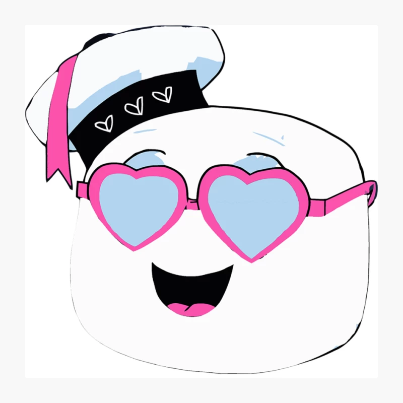 Cute Cartoon Sailor with Heart Sunglasses Pin