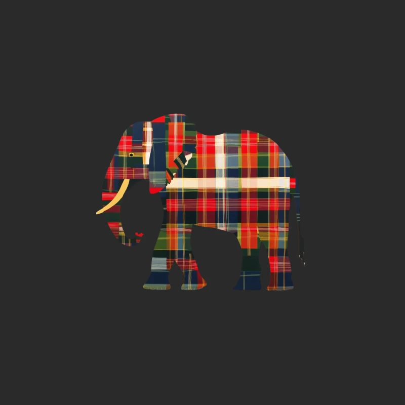 Decorative Plaid Elephant in Scottish Tartan Style Art Design Baseball Cap