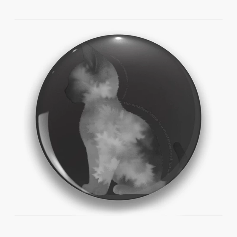 Artistic Black Cat Silhouette with Inspirational Text Pin