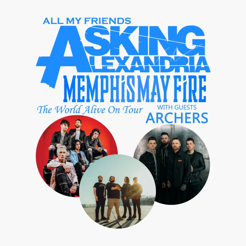 ALL MY ENDS ASKING ALEXANDRIA AND MEMPHIS MAY FIRE NEW WORD ALIVE WITH GUESTS ARCHERS US TOUR 2024 Cotton Tote Bag