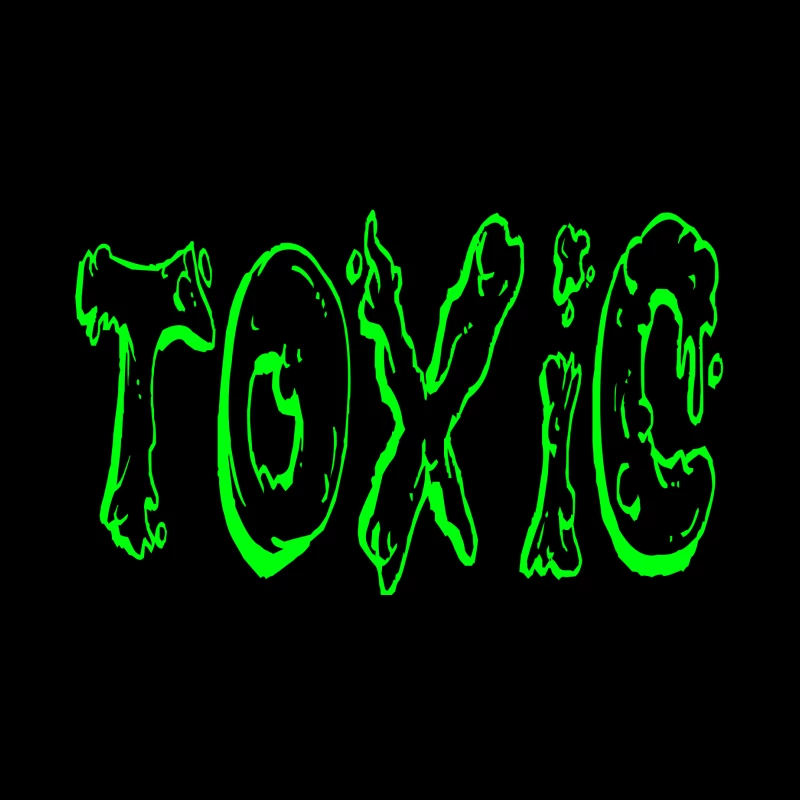 Glowing Toxic Text Design Desk Mat
