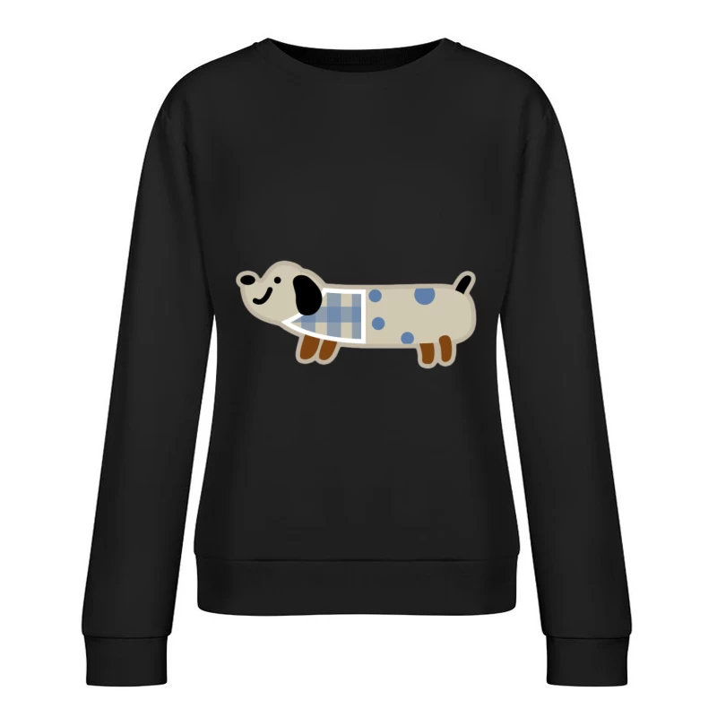 Illustration d'un chien joyeux à pois Femme Sweat-shirt à enfiler