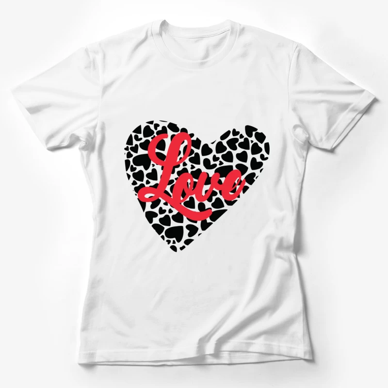 Motif de Cœur avec Amour Rouge Femme T-Shirt