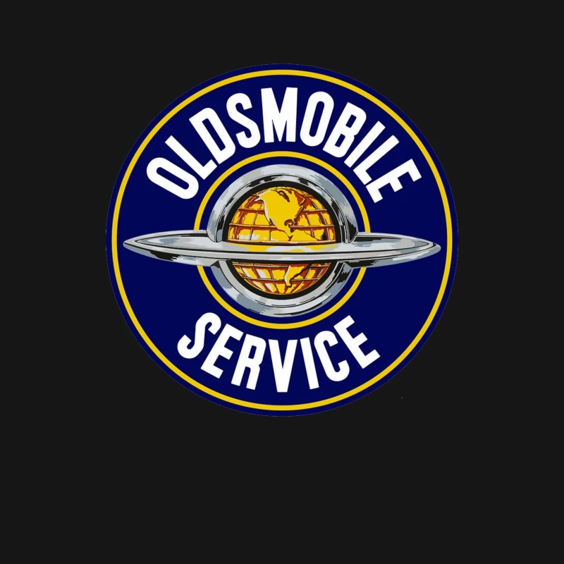 Vintage Oldsmobile Service Logo with Globe Emblem Male Long Sleeve T-Shirt