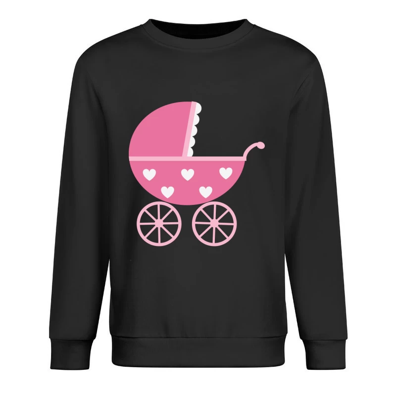 Landau rose avec coeurs blancs Homme Sweat-shirt à enfiler