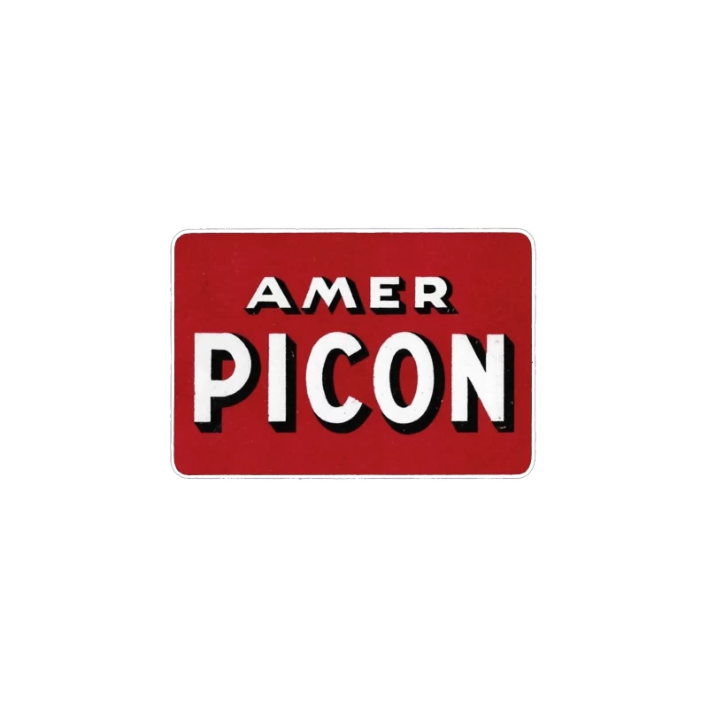 Vintage Amer Picon Logo Typography on Red Background Desk Mat