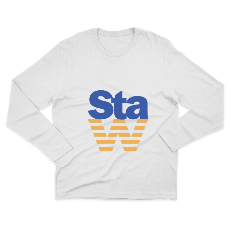Stapel-W Textlogo Herren Langarm T-Shirt