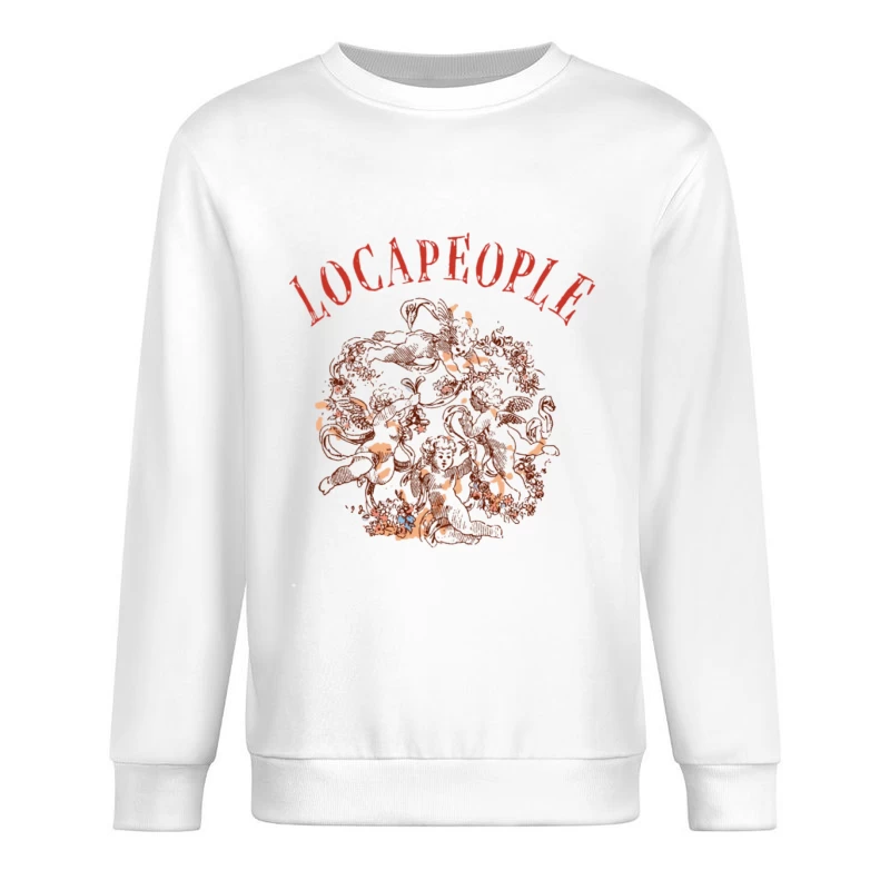 Florales Kunstwerk mit Schriftzug Herren Pullover Sweatshirt