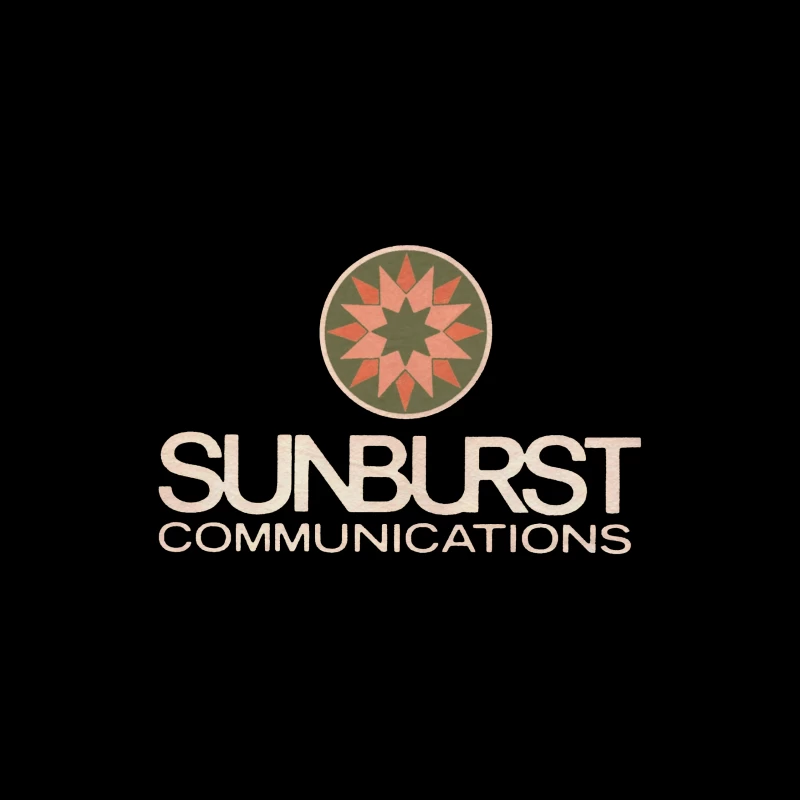 Sunburst Communications Vintage Corporate Logo Design Throw Pillow