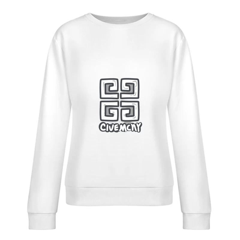 Abstraktes Logo-Design Damen Pullover Sweatshirt