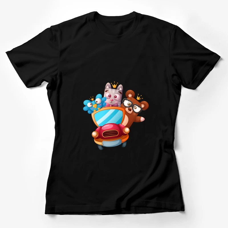 Animaux mignons en voiture Femme T-Shirt