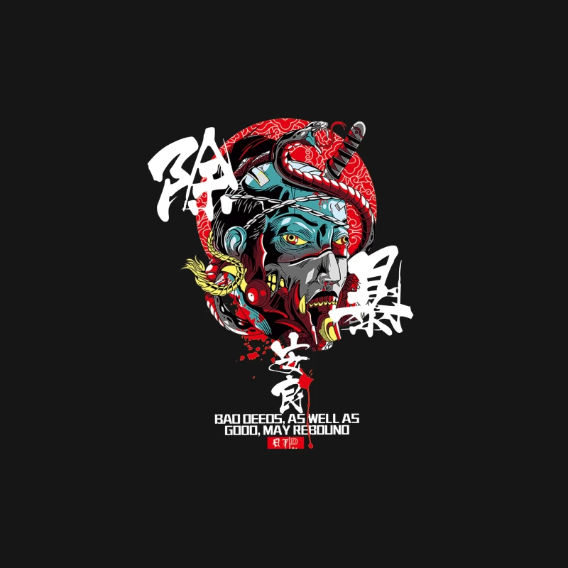 Cyberpunk Samurai Illustration Herren Langarm T-Shirt