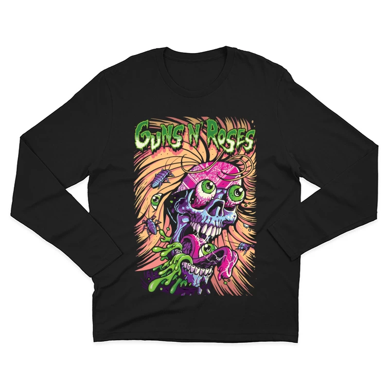 Guns N' Roses Skull Graphic Art Male Long Sleeve T-Shirt