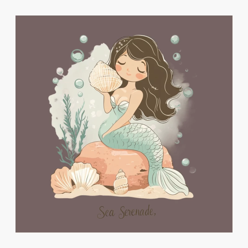Whimsical Mermaid Seashell Serenade Pin