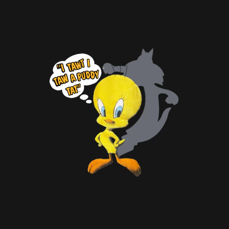 Oiseau jaune avec ombre et citation Homme Manches Longues T-Shirt