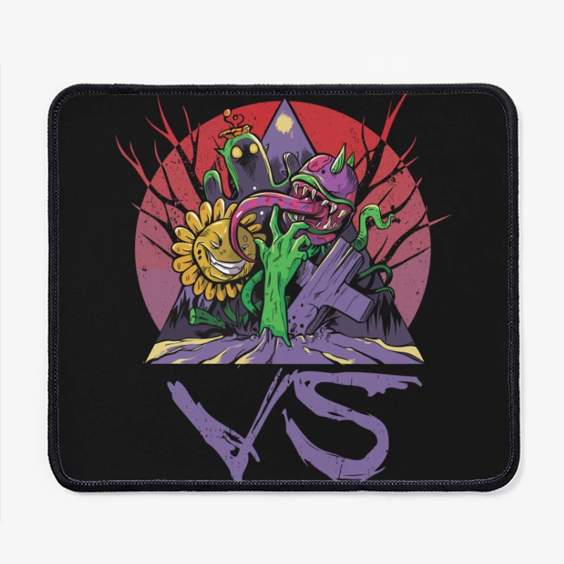 Monsters vs. Plants: A Whimsical Battle Mouse Pad