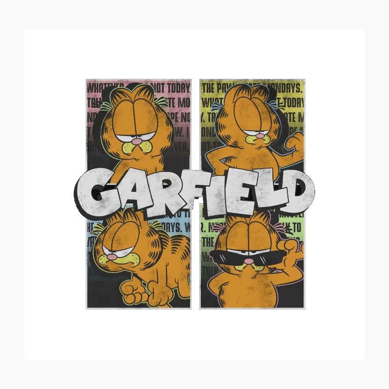 Garfield: The Grumpy Orange Cat in Various Moods Throw Pillow