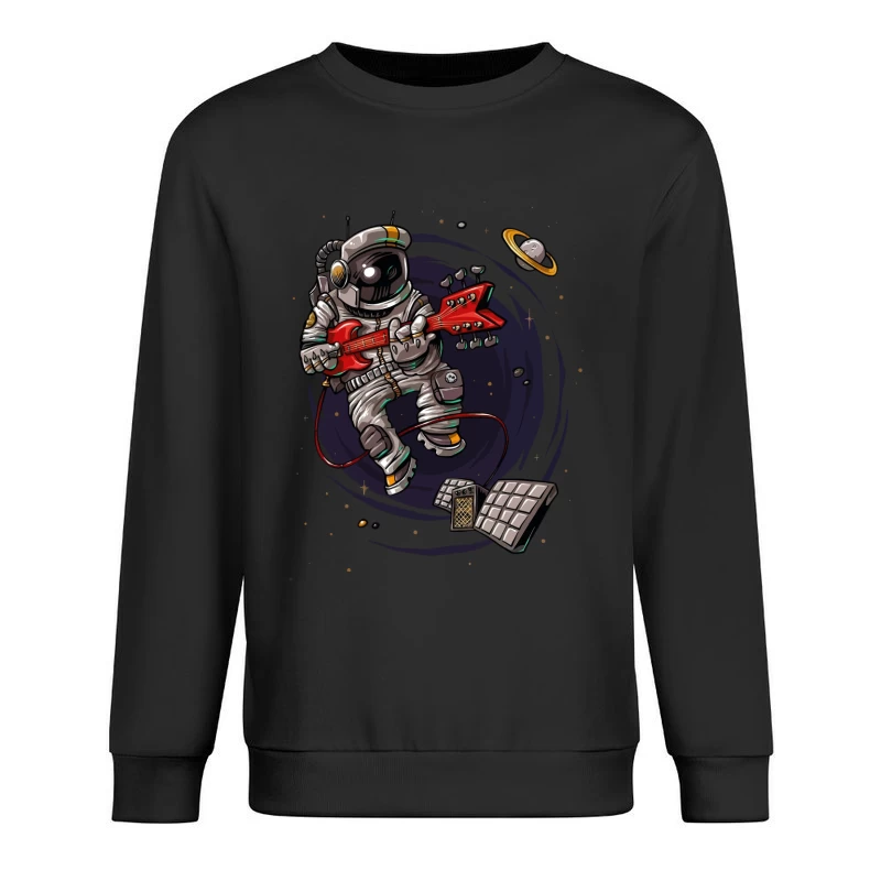 Astronaut Rocker in Space Male Pullover Sweatshirt