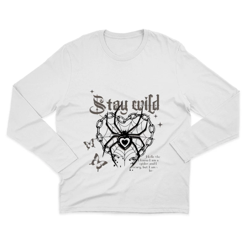 Bleib wild mit Spinne und Herzen Herren Langarm T-Shirt