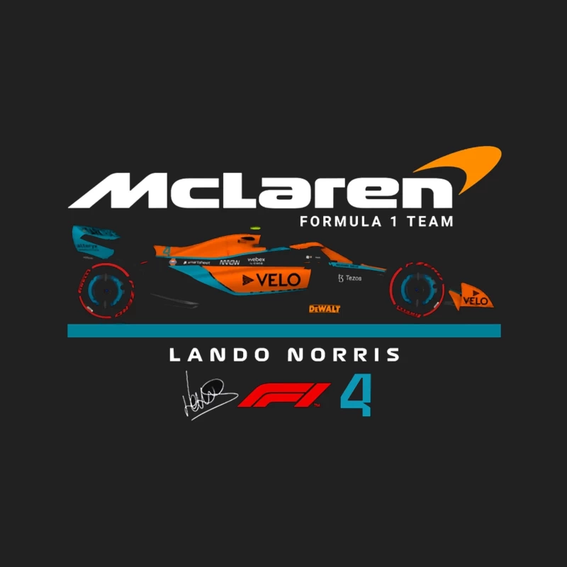 McLaren Formula 1 Racing Car #4 with Gulf-Inspired Livery Bucket Hat