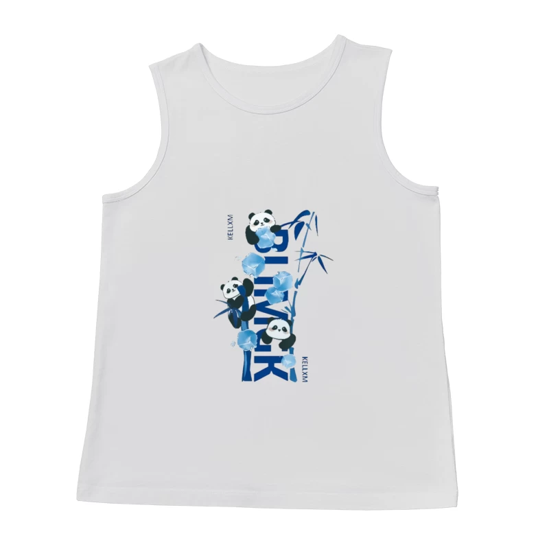 Panda con arte di bambù blu Canotta Uomo