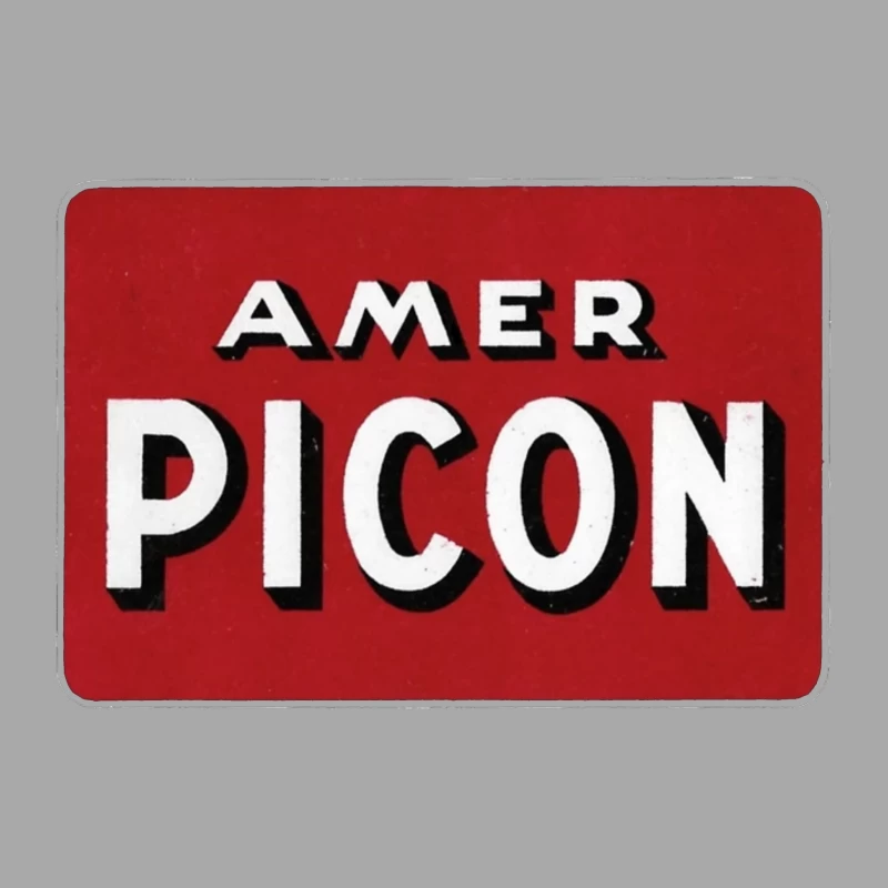 Vintage Amer Picon Logo Typography on Red Background Female Pullover Hoodie