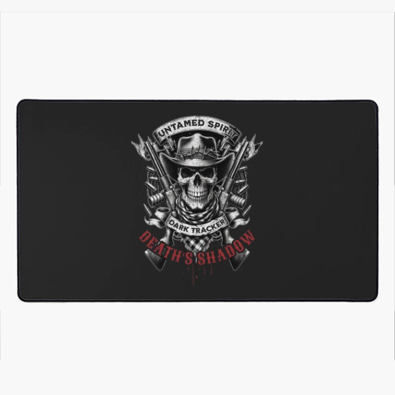 Untamed Spirit Dark Tracker Death's Shadow Skull with Crossed Guns Desk Mat