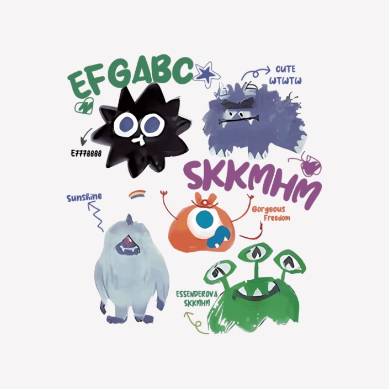 Monsters mit musikalischen Noten Damen T-Shirt