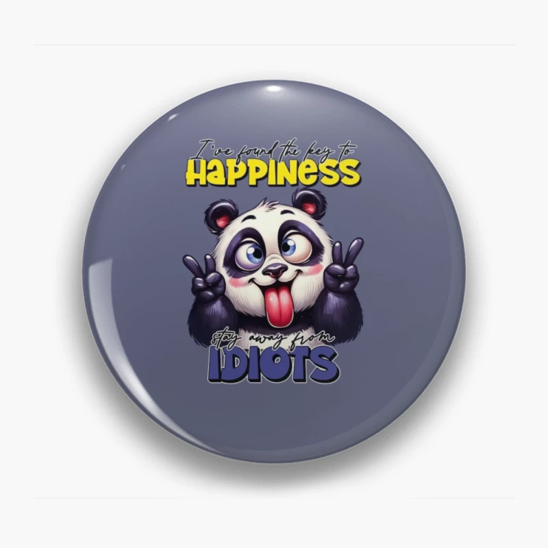 Panda Humor: The Key to Happiness Pin