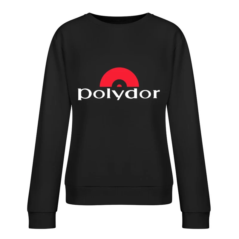 Polydor Records Company Logo with Red Semicircle Design Female Pullover Sweatshirt