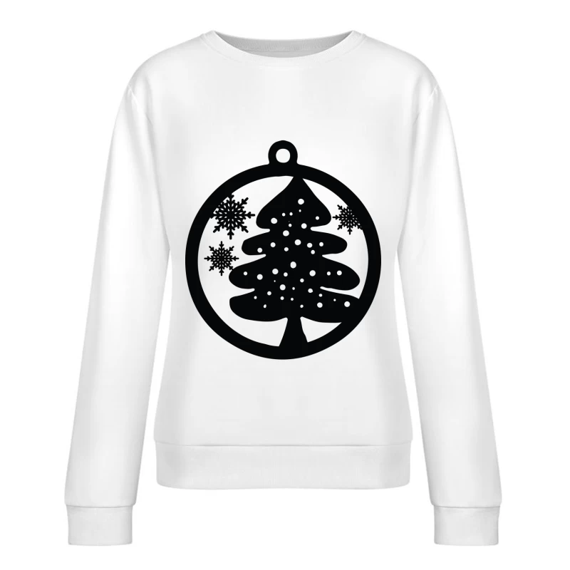 Décoration en bois de Noël avec arbre et flocons Femme Sweat-shirt à enfiler