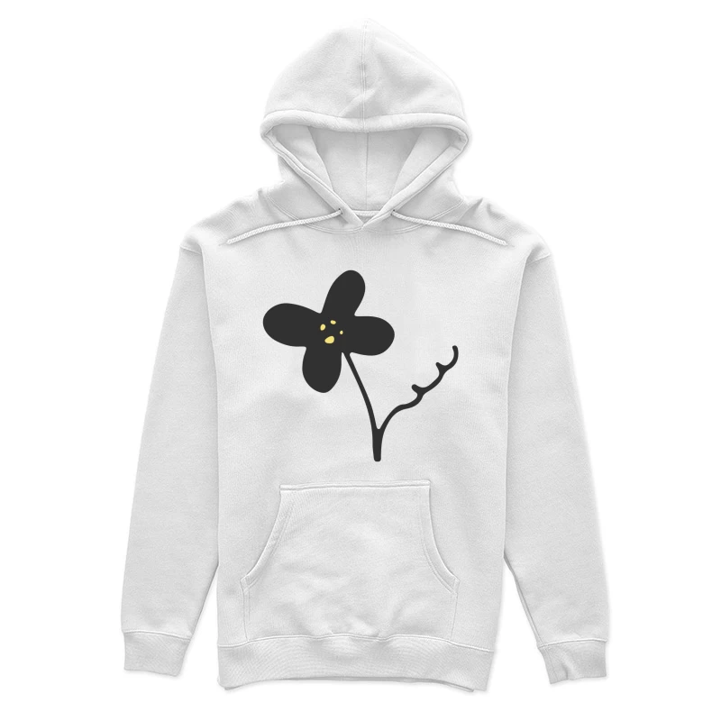 Fleur minimaliste avec points jaunes Femme Sweat à capuche
