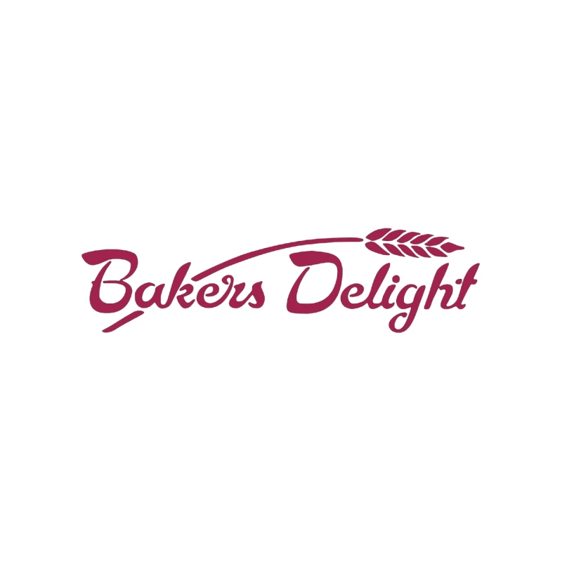 Bakers Delight Burgundy Cursive Logo with Wheat Symbol Mouse Pad