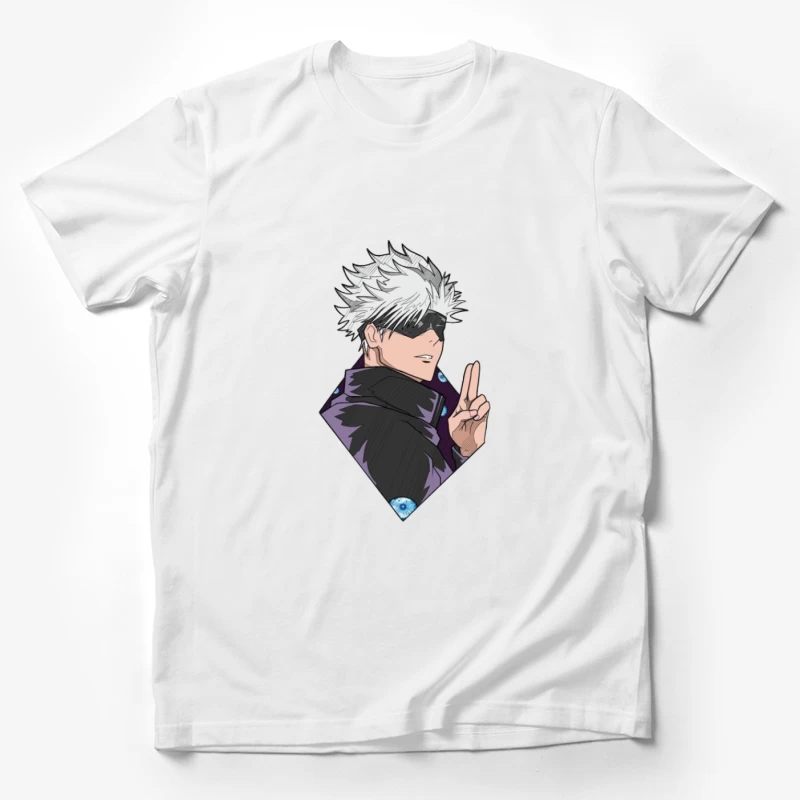 Animecharakter mit weißen Haaren Herren T-Shirt