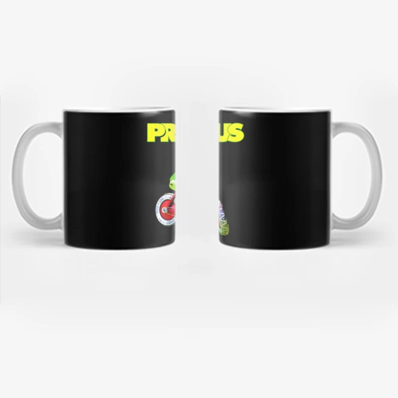 Primus Band Logo with Surreal Vintage Toy Bicycle Art Coffee Mug