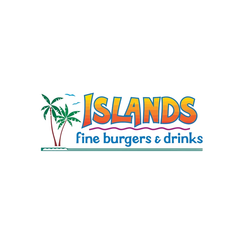 Islands Restaurant Tropical-Themed Burger & Drinks Logo Coffee Mug