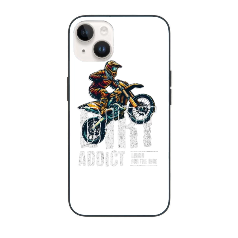 Dynamic Motocross Rider Illustration in Action iPhone Case